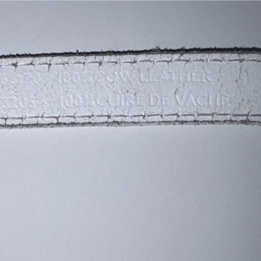 Western Urban‎ Outfitters White Cow Leather Thin Belt with Silver Buckle Size S